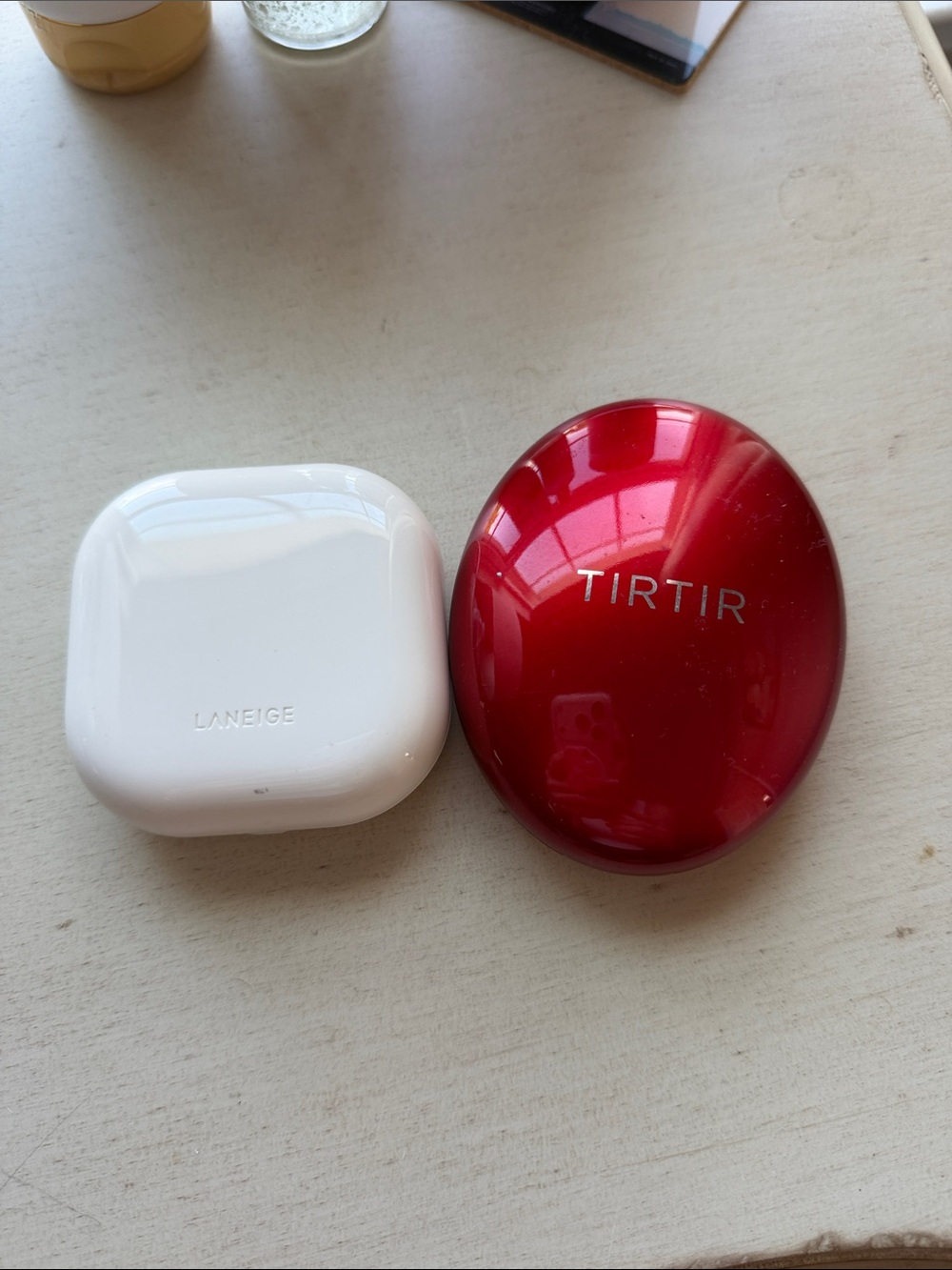 Laneige & TIRTIR Compact Duo -setting powder and cushion foundation